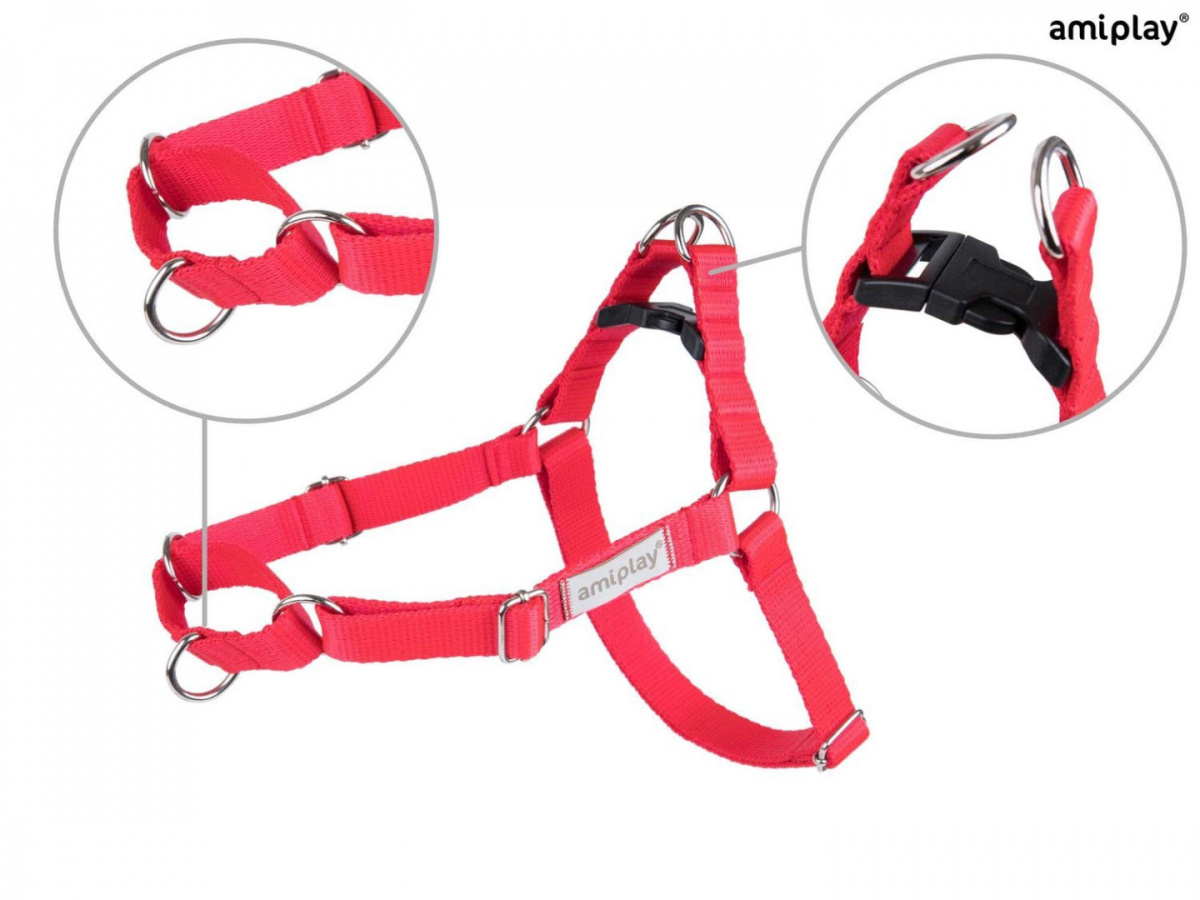 AmiPlay - Szelki treningowe Easy Go - SAMBA - CZERWONE - L AmiPlay - Szelki treningowe Easy Go - SAMBA - CZERWONE - L