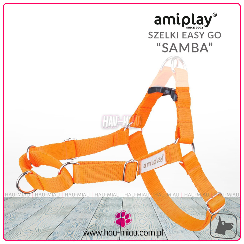 AmiPlay - Szelki treningowe Easy Go - SAMBA - POMARAŃCZOWE - L
