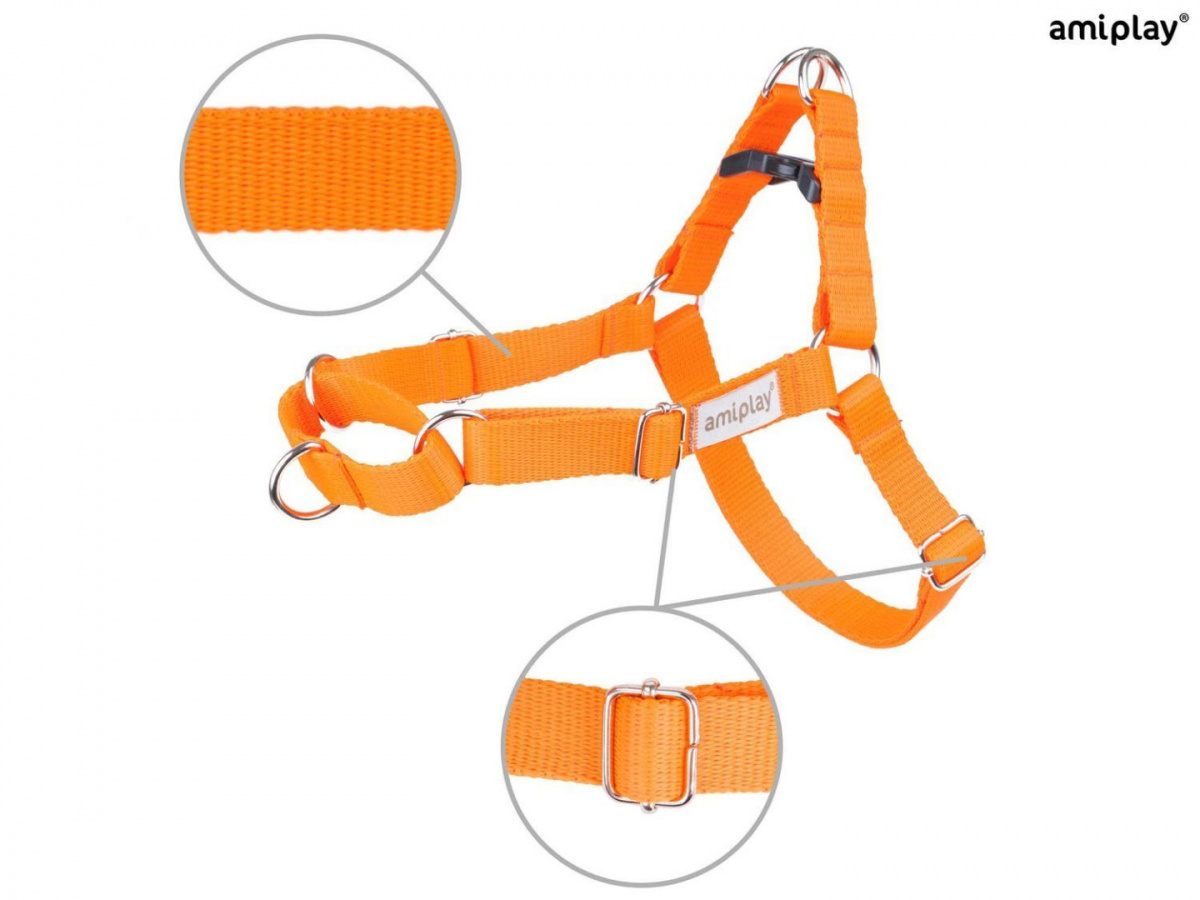 AmiPlay - Szelki treningowe Easy Go - SAMBA - POMARAŃCZOWE - S AmiPlay - Szelki treningowe Easy Go - SAMBA - POMARAŃCZOWE - S