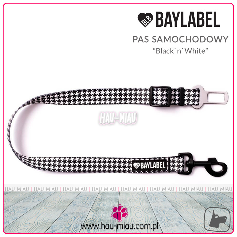 Baylabel - Pas do samochodu dla psa - Black`n`White - 2,5 cm Baylabel - Pas do samochodu dla psa - Black`n`White - 2,5 cm