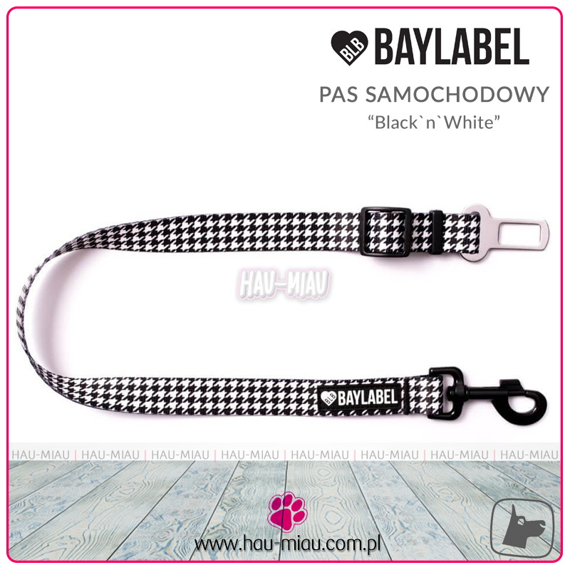 Baylabel - Pas do samochodu dla psa - Black`n`White - 2 cm