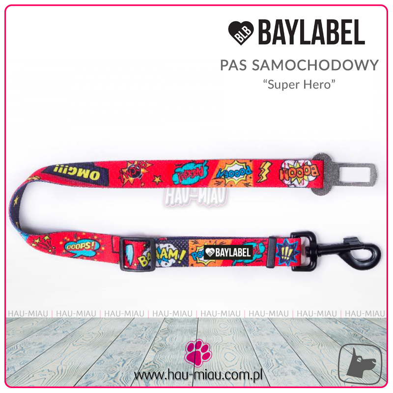 Baylabel - Pas do samochodu dla psa - Step-In Super Hero - 2,5 cm Baylabel - Pas do samochodu dla psa - Step-In Super Hero - 2,5 cm