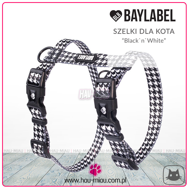 Baylabel - Szelki dla dorosłego kota - Black`n`White - "S"