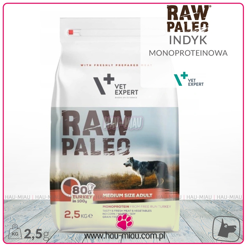 Raw Paleo - Adult Medium - Monoproteinowa - INDYK - 2,5 KG Raw Paleo - Adult Medium - Monoproteinowa - INDYK - 2,5 KG
